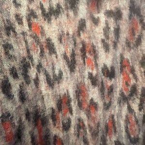 Anthropologie open red and black leopard print cardigan